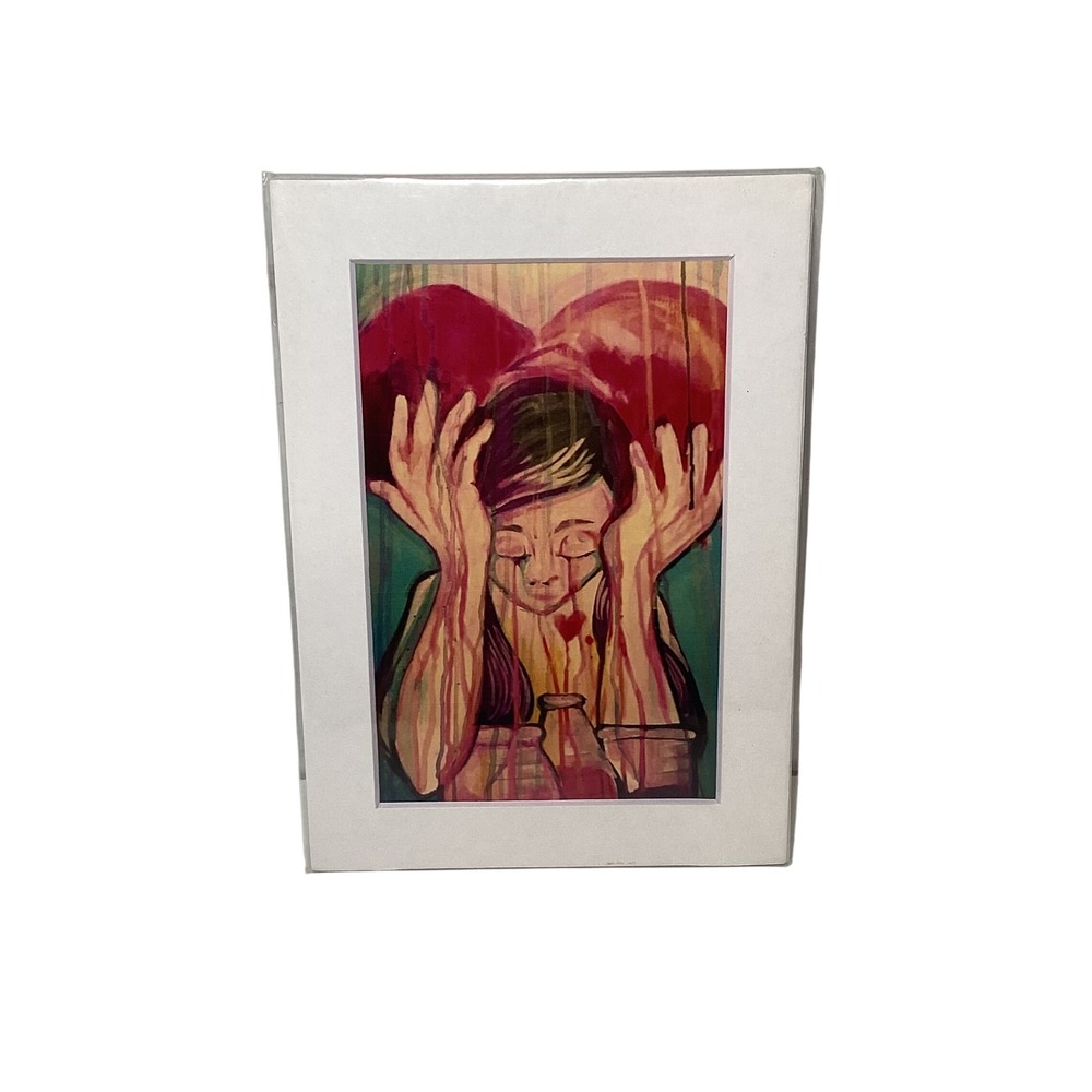Ronnie Ro Robles HeartSpills Signed Art Print 2024 Matted 5x7" @lovesentproject